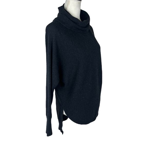 Allsaints Rio Roll Neck Sweater Hi-Lo Charcoal Gray Wool Cotton Size Medium - Picture 2 of 6